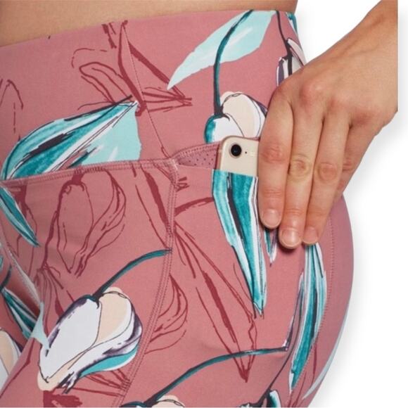 CALIA by Carrie Underwood Pink Floral Energize 7/8 Active Leggings Size Small - Picture 4 of 10
